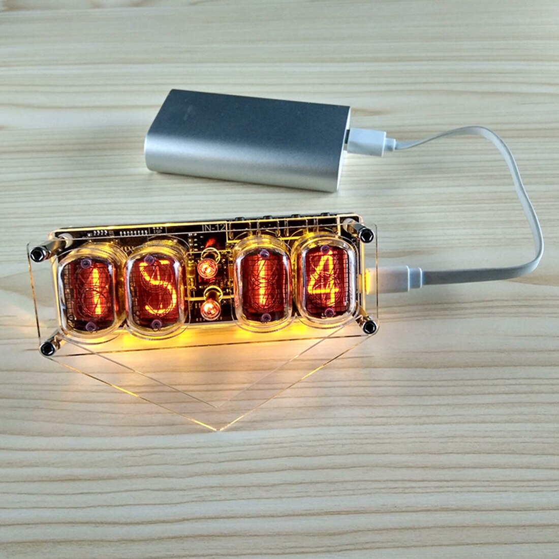 Diy Glow Buis Klok Base Vier Digitale Gloed Buis Klok Voor Gloed Buis (Geen Glow Buis) voor Kinderen Kinderen Speelgoed-Geavanceerde Versie