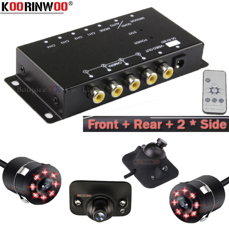 Koorinwoo 360 Parking 4 Video input Control Box Car Camera Normal Image Switch Combiner Box For Left Right Front Rearview Camera