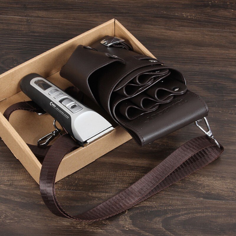 Sac en cuir PU pour coiffeur et barbier, étui à Clips pour ciseaux de coiffure, étui avec ceinture d'épaule à la taille