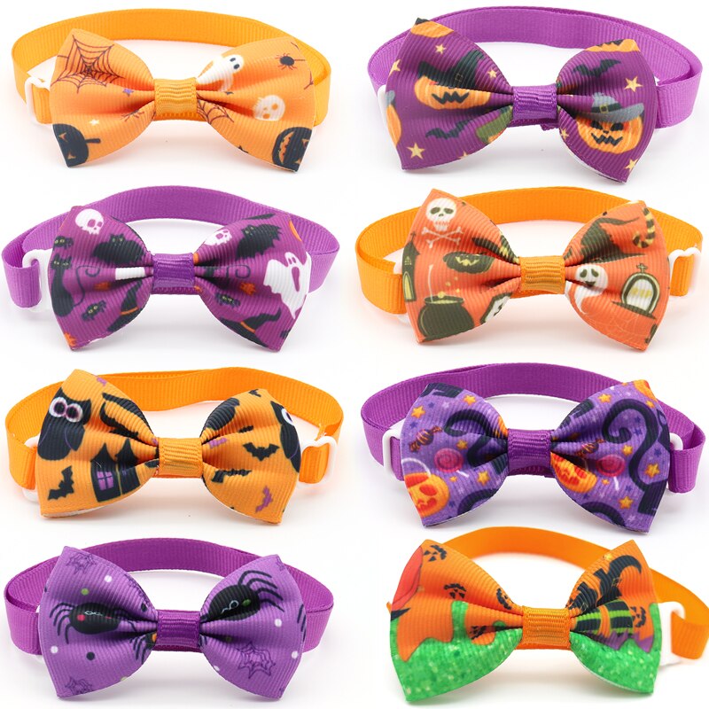 50/100 pc halloween hvalpe hunde butterfly fest hvalpe hunde plejetilbehør til små mellemstore hunde kæledyrsartikler hundesløjfe