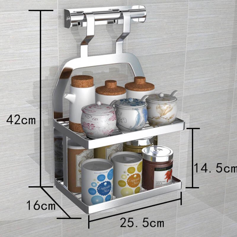 Stainless Steel kitchen rack DIY SUS 304 Stainless Steel wall Kitchen Shelf, Kitchen Holder Organizer