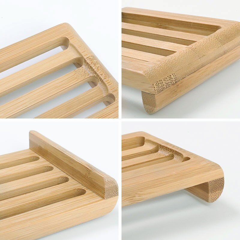 Jabonera de madera con soporte de bandeja de jabón, plato de rejilla para jabón, contenedor portátil para el hogar y el baño HR