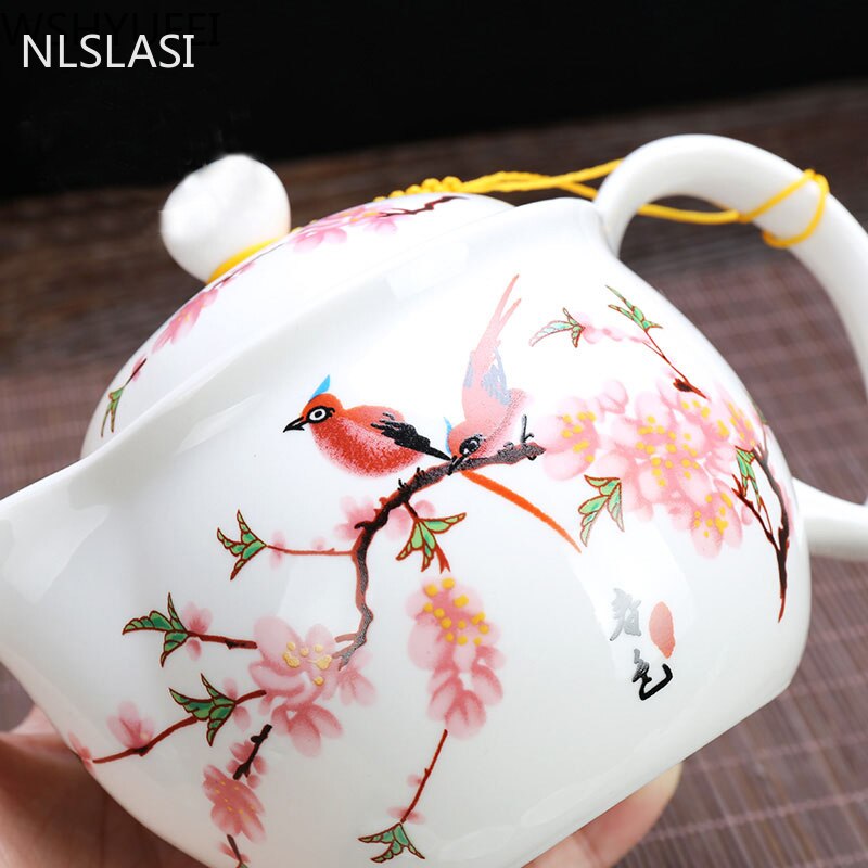 7 pcs/set Chinese Ceramic Tea sets Exquisite porcelain Teapot kettle double anti-scalding Teacups Household Teaware Drinkware