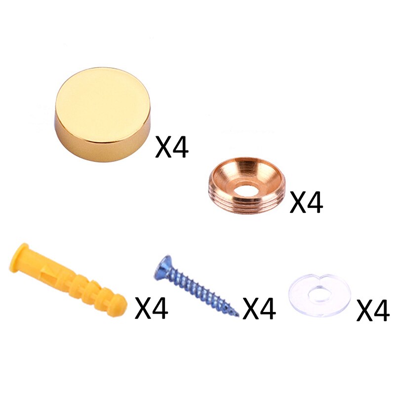 Mirror Fasteners Screws Decorative Cap Nail Advertising Glass Screw Stainless Steel Cover Brass Washer крепежи для стекла: 19mm