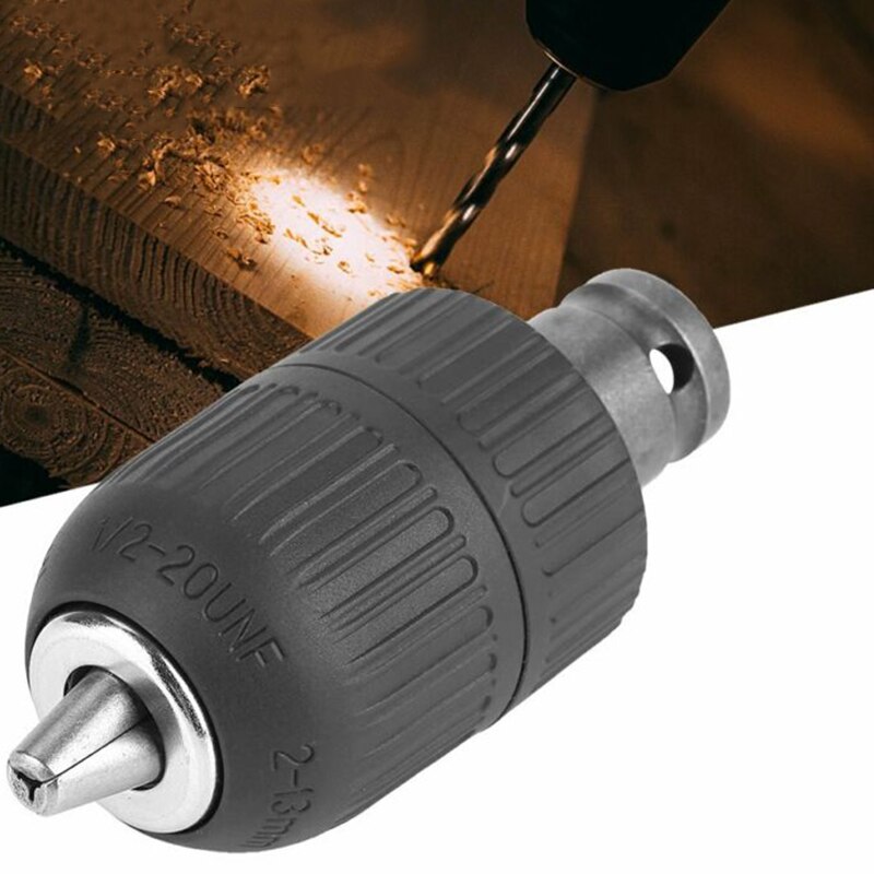 2pc Black High Speed Steel Keyless Electric Drill Chuck With Adapter 50mm Tools