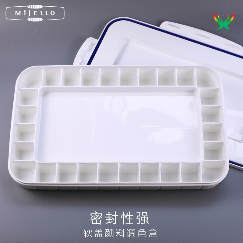 Mijello Aquarel Verf Humidor 18/40 Grids Draagbare Verf Trays Voor Schilder Creatie Speciale Kleur Plaat