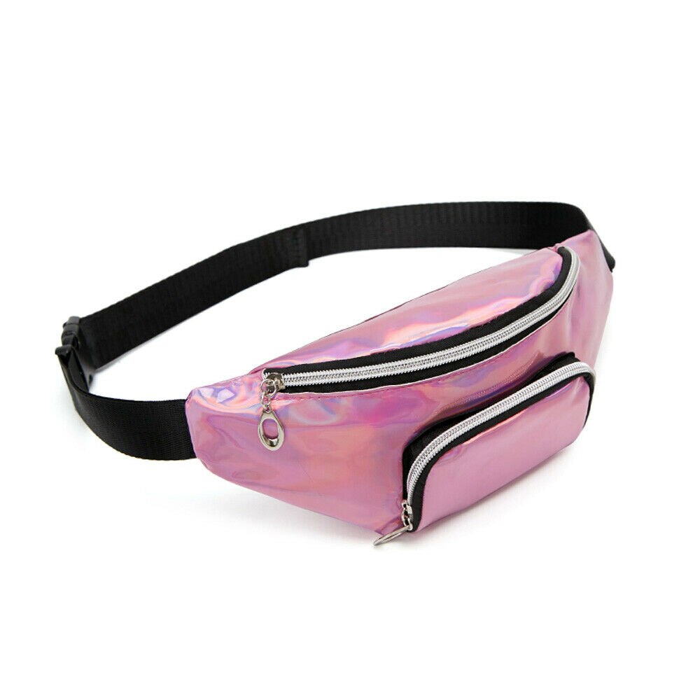 Vrouwen Heuptas Fanny Pack Pouch Sport Riem Hip Borst Crossbody Shoulder Purse: Roze