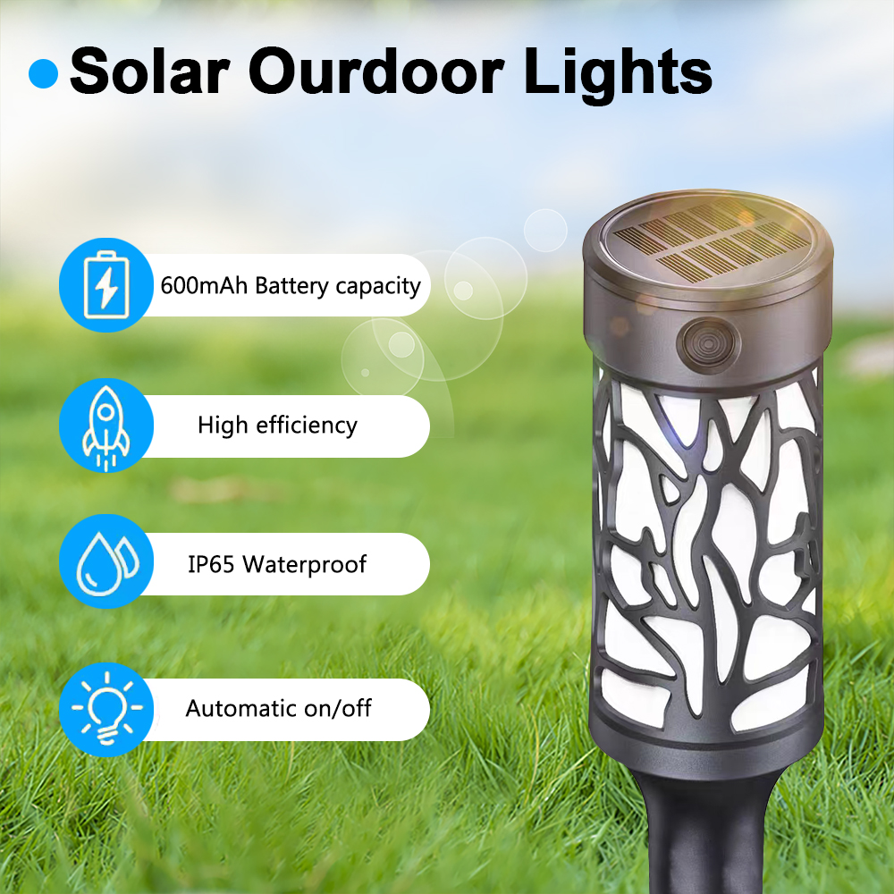 Solar--Flammen-Fackel-Lichter für Höhle Außenbereich, wasserdicht, LED-Solar-, flackernde tanzende Lichter, Garten- und Landschaftsbeleuchtung, Dekor, Halloween-Terrasse