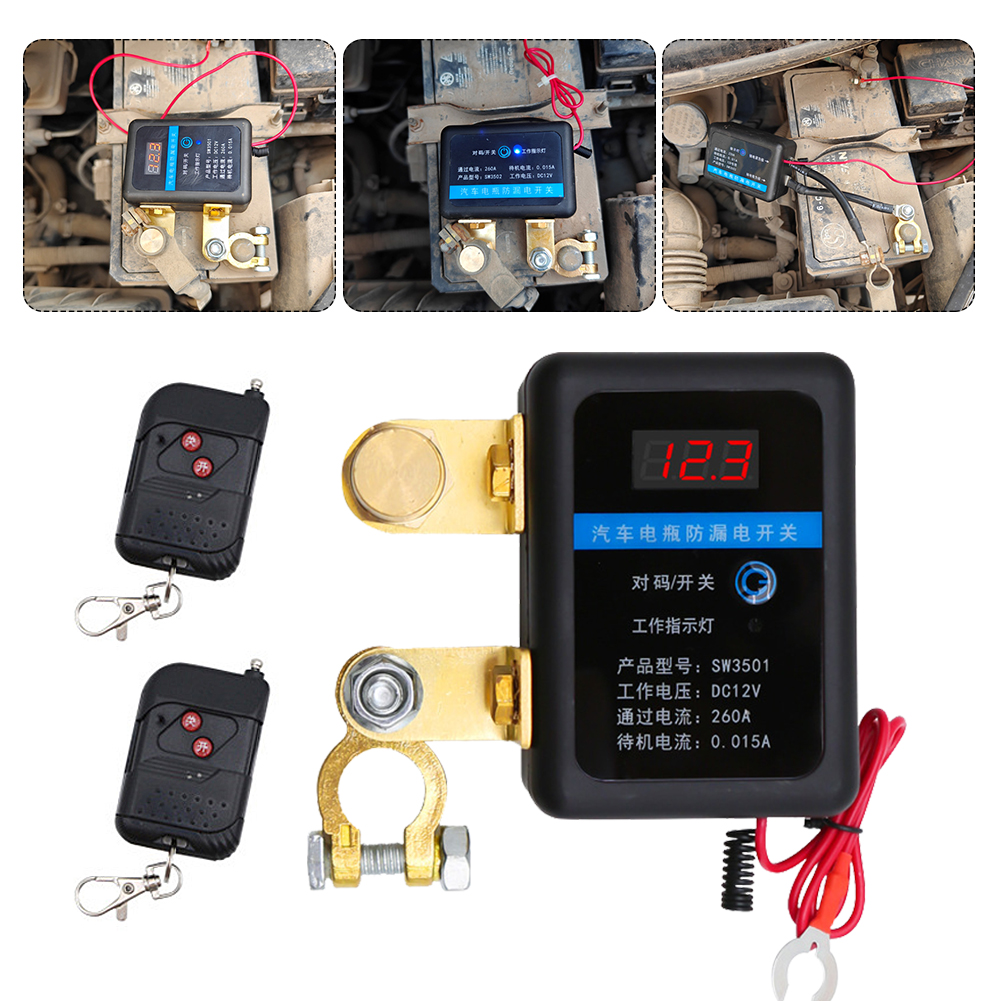 Remote Battery Disconnect Switch 12V 260A Kill Switch Automatic Power Off Prevent Battery Drain with Remote for Car Truck SUV