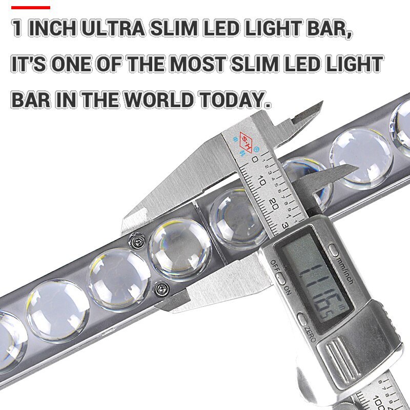 Racbox 7 " 13 " 19 "ultra slim 4d -linser bil led lysstang enkel rad hvit spot beam for offroad 4 x 4 lastebil utv atv suv 12v