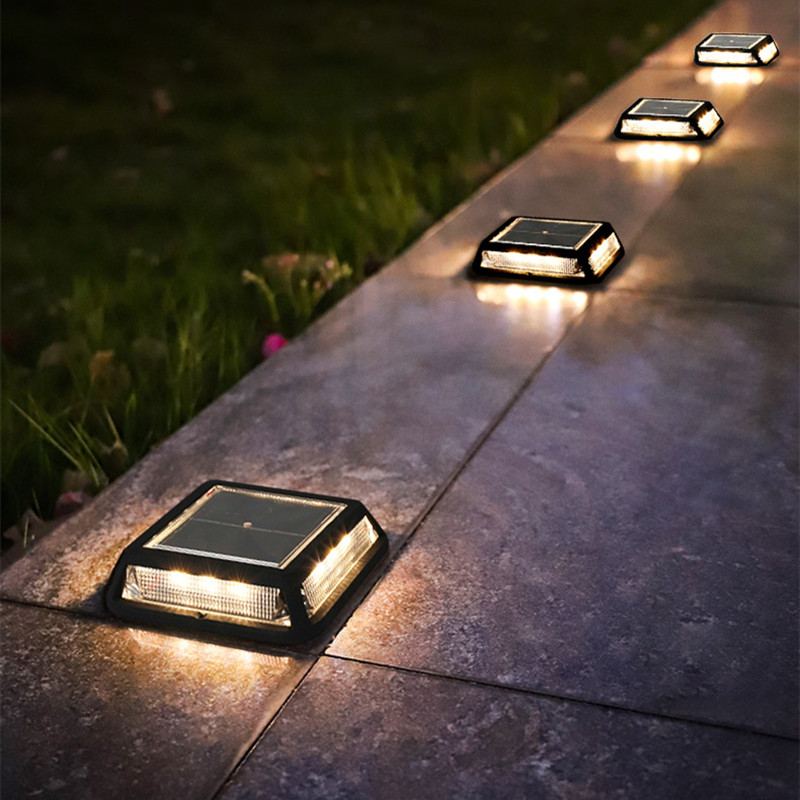 12 LEDS Outdoor IP65 Waterproof Solar Courtyard LED Home Stair Steps Balcony Floor Foot Street Wall Lights Decor Deck Lights