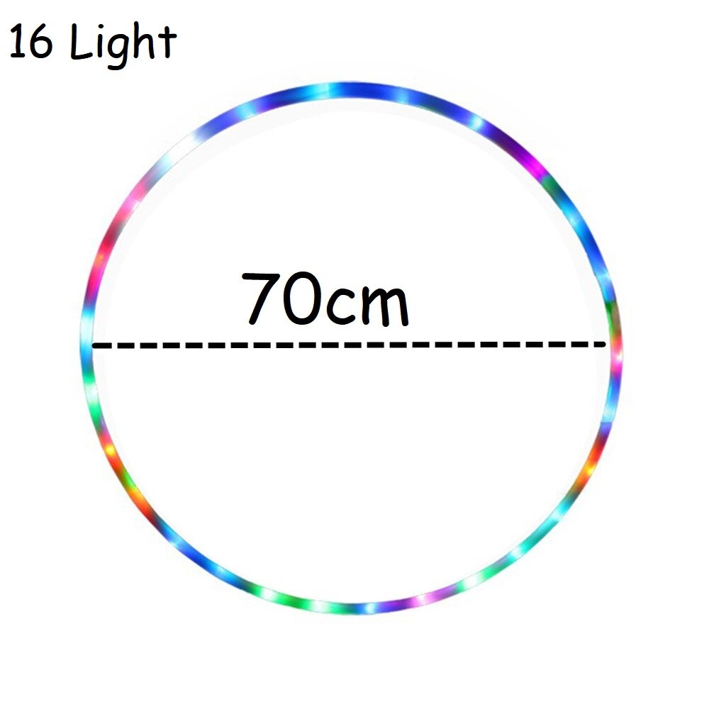 Multi-color Thuis Indoor Familie Led Fitness Hoepel Lichtgewicht Verwijderbare Sport Kinderen En Volwassenen Creatieve Prestaties Fitness: 70cm 16 lights