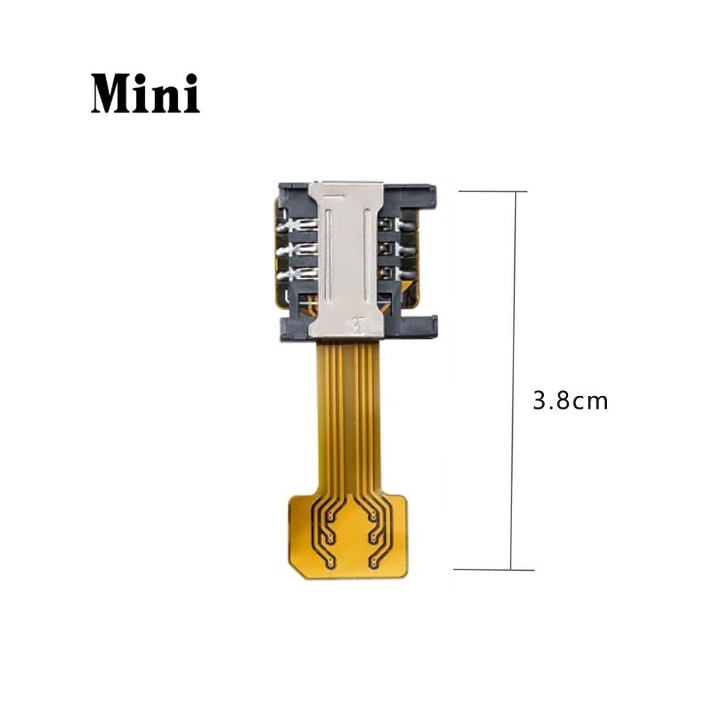 Hybrid Double Dual SIM Card SD Adapter 3.8 / 10cm For Android Extender 2 Nano Micro SIM Adapter For Android Phone: 3.8cm Mini to Nano