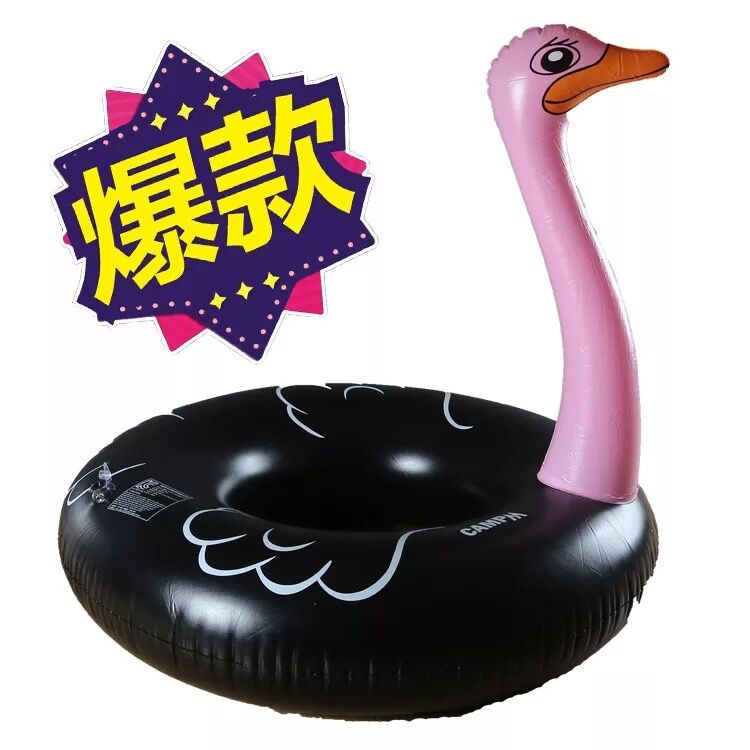 Gratis inflator 140*120cm flamingo svømning skød roning baby legetøj swimmingpool spisestue klapvogn spædbarn bærbar legemåtte: Sort