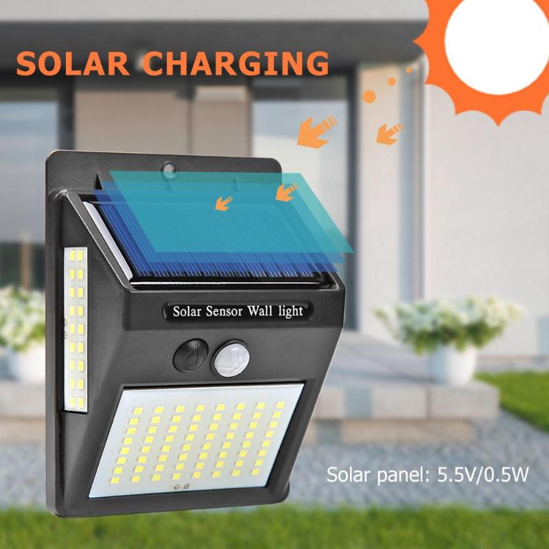 Outdoor 100 LED Solar Light Solar Wall Lamp Waterproof PIR Motion Sensor Garden Light Solar Powered Sunlight Street Light
