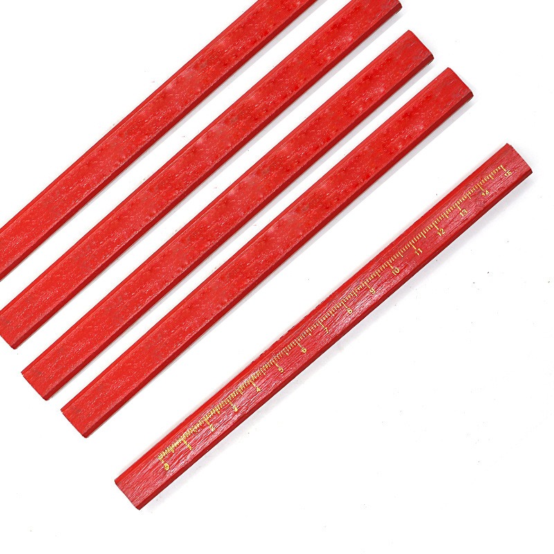 3/5/10 Stück achteckiges quadratisches rotes Bleistift-einstellen für Schreiner, Holzbearbeitung, Zeichenwerkzeuge, Zimmerei-spezifischer achteckiger quadratischer Bleistift