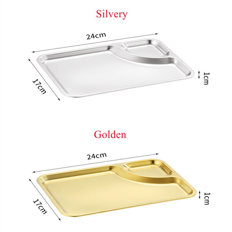Stainless Steel Rectangle Dining Plate Dessert Cake Fruit Bread The Dip Plate Snacks Sushi Plate Luxury Serving Trays Tableware