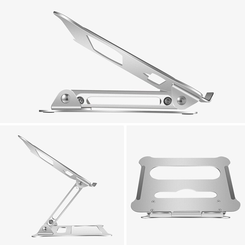 Laptop Stand, Silver Aluminum Office Laptop Lift Stand Foldable Portable Laptop Stand Radiator Stand Suitable For 11 To 17 Inch