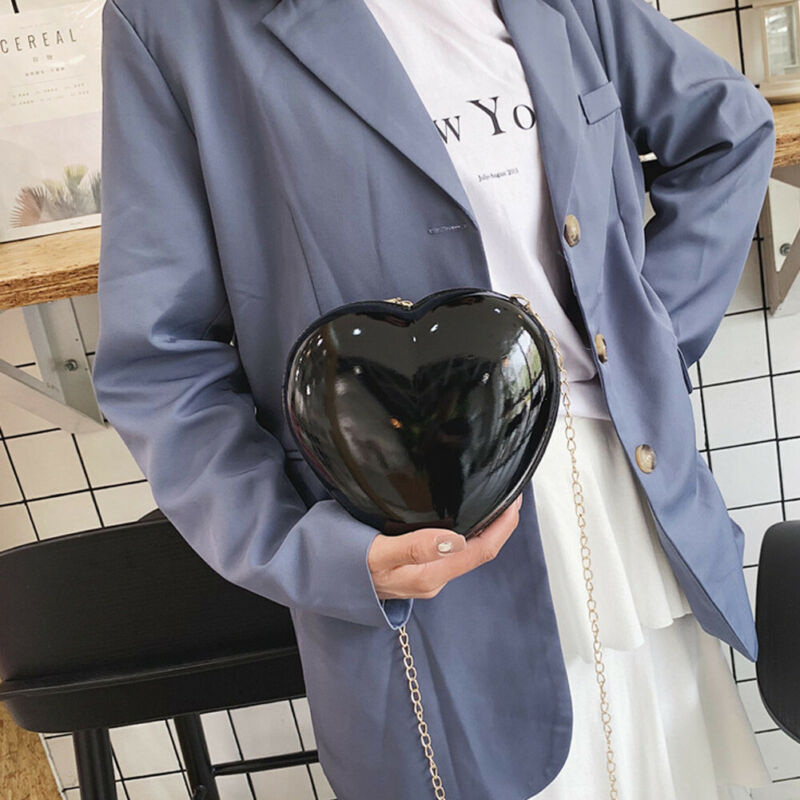 Liefde Hartvormige Hard Shell Chain Schouder Crossbody Tas Meisje Handtas Houder