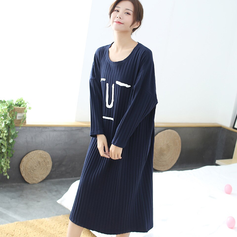 Ladies Petticoat Women'S Cotton One-Piece Nightdress Oversized Loose Pajamas Home Clothing Korean Leisure Skirt Female Sleepwear