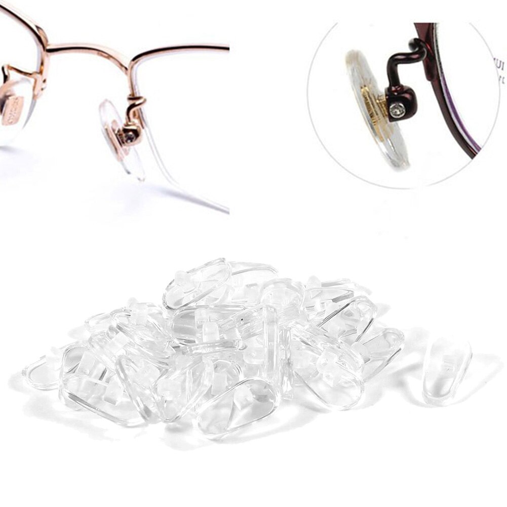 Plaquettes nasales en PVC souple et Transparent, 100 pièces, lunettes de soleil, accessoires de remplacement, vis ovale