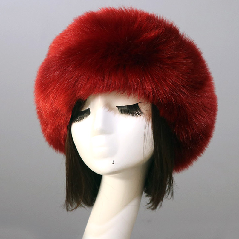Fascia per capelli soffice spessa invernale per donna uomo pelliccia fascia per capelli cuffie pelose russe turbante elastico copricapo largo cappelli da sci accessori
