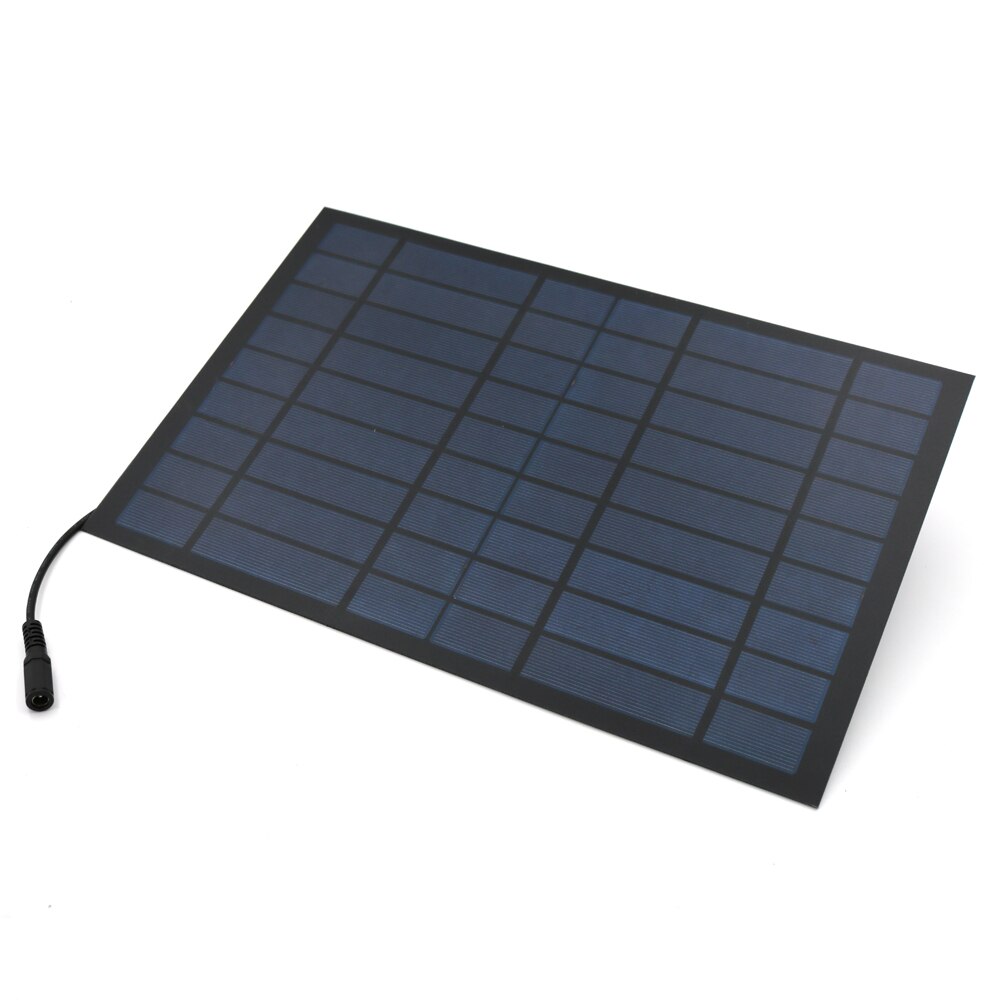 Solcell 10w 5w 3w 2w 9v solpanel transparent cellmodul 7.4v 6.4v 26650 18650 3.2v 3.7v batterikontakt  dc 5.5*2.1 kontakt