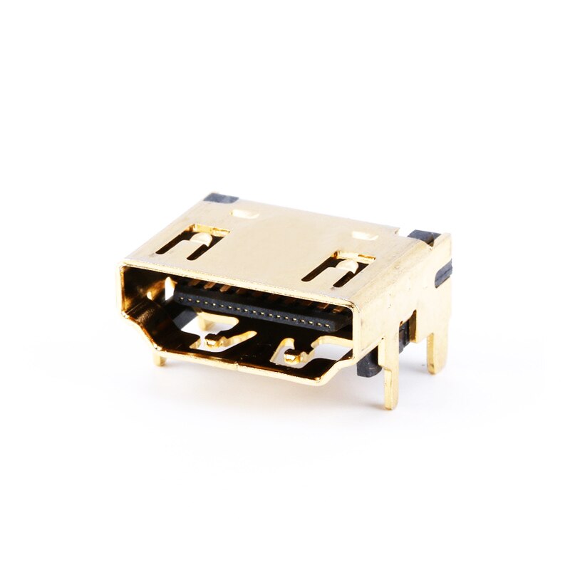 10Pcs/LOT HDMI Compatible Female Jack Socket Connector 19PIN 19P Right Angle SMT SMD 90 Degree Gold-Plated HD 19 PIN