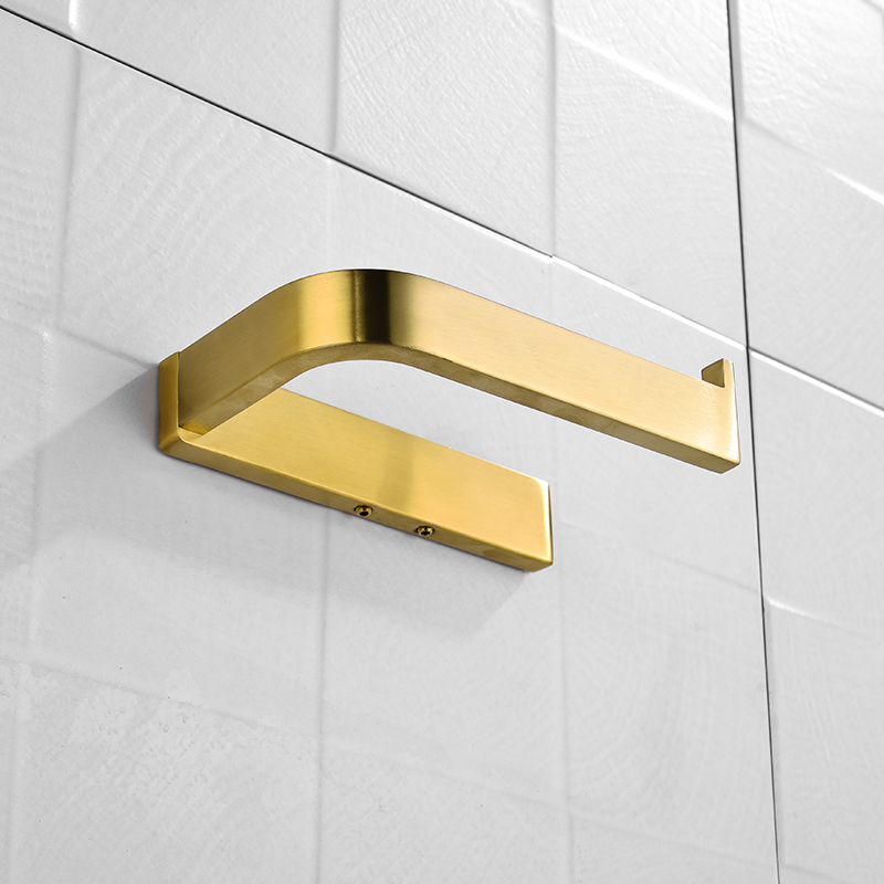 Geborsteld Goud Toiletrolhouder Wall Mounted Roll Papier Rack voor Keuken Badkamer Accessoires
