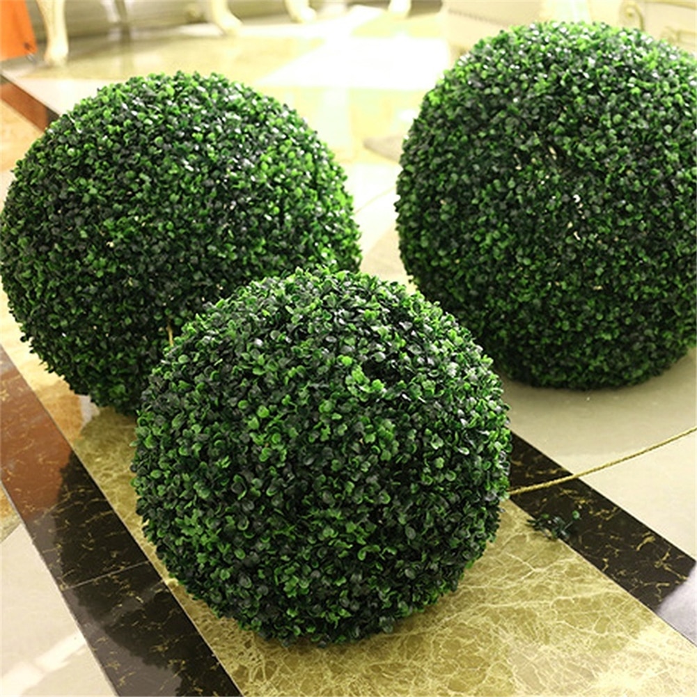 Artificial Plant Ball Tree 10/15/20/25/30cm Green Plant Ball Boxwood Wedding Event Home Outdoor Decoration