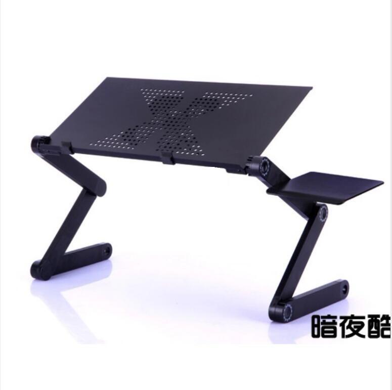 Computer Desks Portable Adjustable Foldable Laptop Notebook Lap PC Folding Desk Table With Cooler Fan Stand Bed Sofa Tray: Black