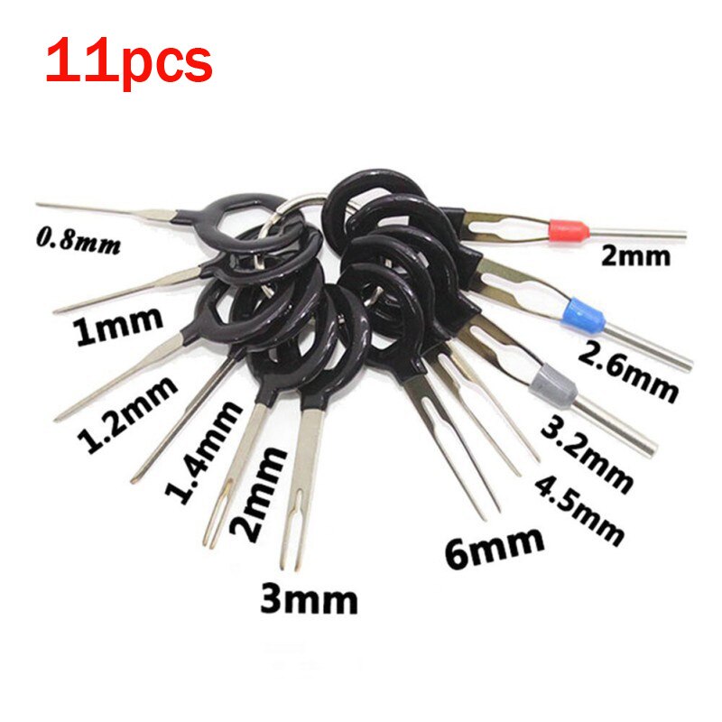 26pcs Car Terminal Removal Kit Wiring Crimp Connector Pin Extractor Puller Terminal Repair Tools: 11pcs