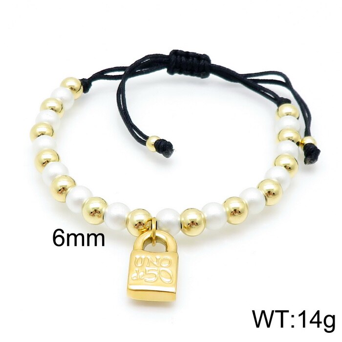 sperren Anhänger gewebte Armbinde BeadsBracelet Einstellbare Schwarz Leder Seil Armbinde Gold Silber Farbe Schmuck UNO de 50: 4