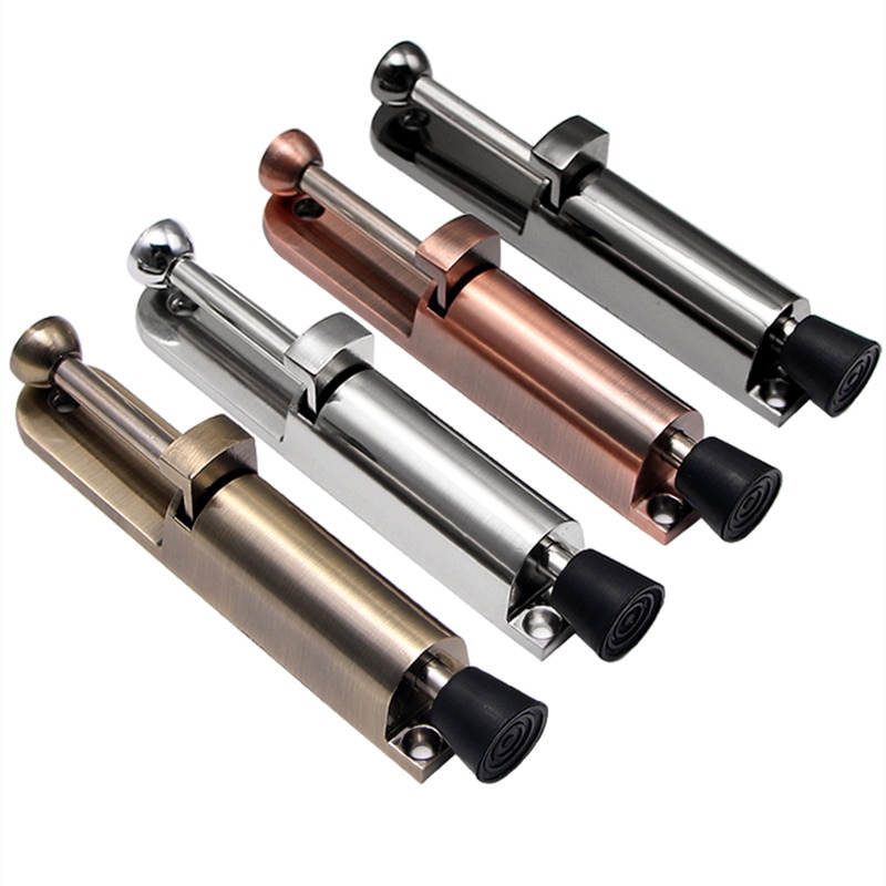 Heavy Duty Door Stopper Zinc Alloy Spring Loaded Step-On doorstop Adjustable Kickdown Door latch Holder Door Buffer Hardware