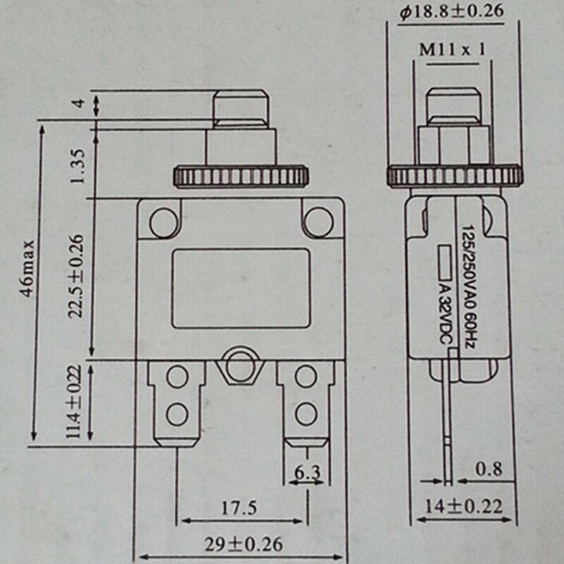 Circuit Breaker Overload Protector Switch Fuse For 3A 4A 5A 6A 8A 10A 15A 20A 30A Thermal Switch Overload Protector Push Button