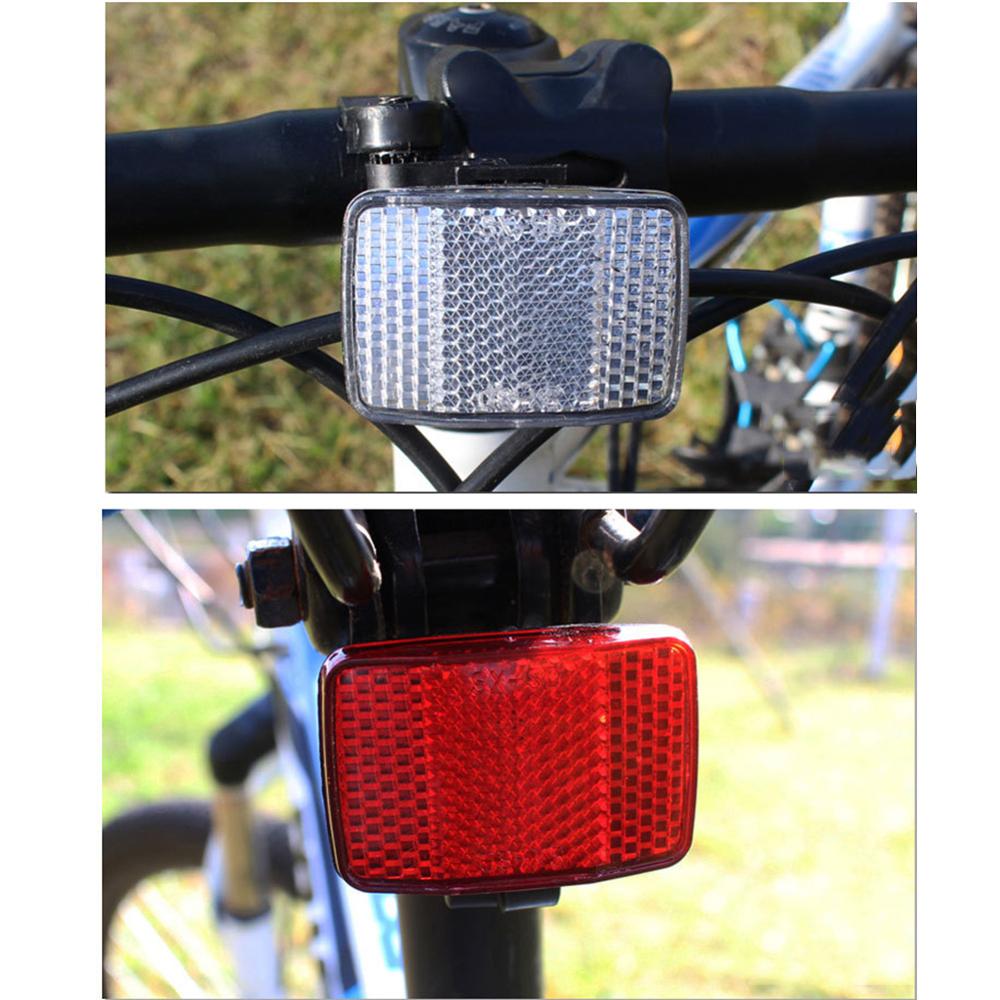 Kit de Reflector para manillar de bicicleta, luz reflectante delantera y trasera de advertencia, soporte de seguridad para carretera, lente de seguridad