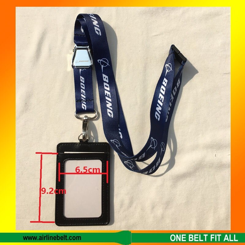 Blauw Boeing seat belt vliegtuig gesp lanyard met ID case houder voor pilot flight crew airman luchtvaart kantoor persoonlijkheid