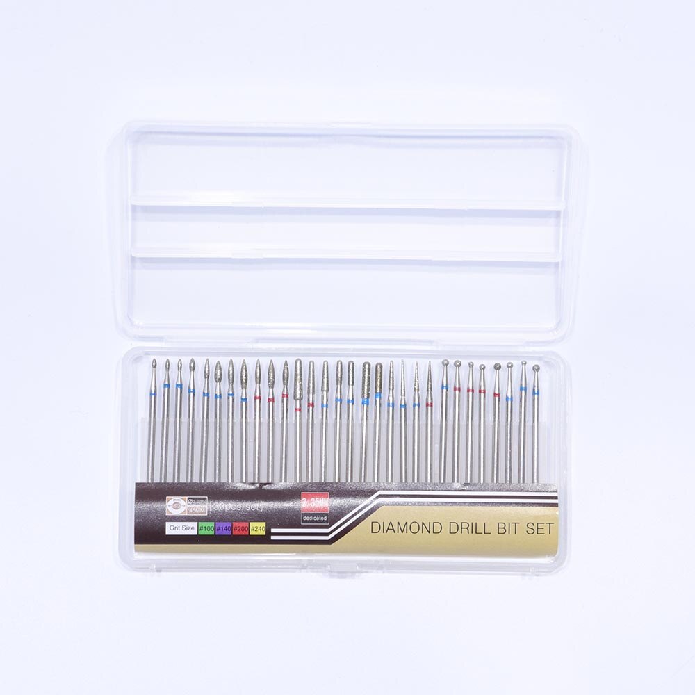 30 Uds de Rotary Mix Set taladro broca para uñas 30 diferentes tamaño cutícula de fresado para archivos de uñas manicura herramientas TR051