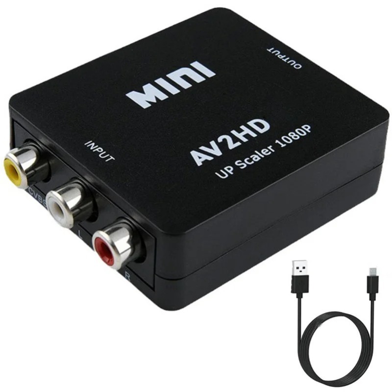 Adaptador compuesto HD a AV 1080P RCA AV a HDMI, convertidor AV2HD, Cable de Audio y vídeo, adaptador AV CVBS con Cable USB