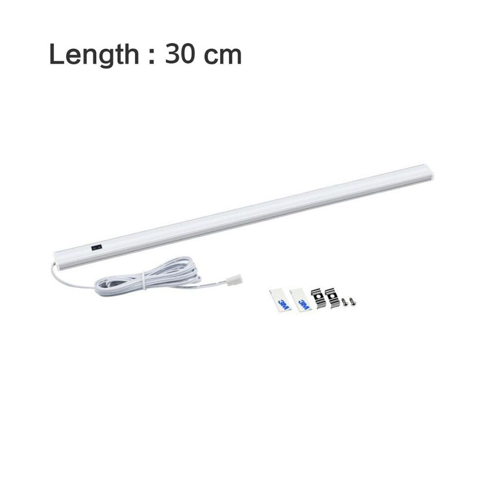 5W 6W 7W Hand Scan fegen Sensor LED Küche Schrank Lichter 12V Aluminium Profil LED Band rohr lampe Hintergrundbeleuchtung Streifen 30/40/50cm: 1x30cm ohne Energie / Weiß