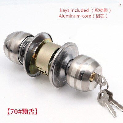 Stainless Steel alloy Locks Round Ball key lock Door Knob pull handle Entrance Passage Bathroom Internal Anti Theft Hardware: 9