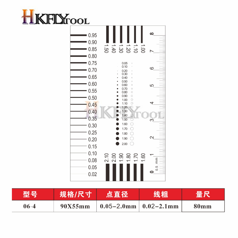 Soft Ruler Microscope Micrometer Calibration Slide Line Width Particle Diameter Measurement Tool High Precision Film Point Gauge: No.06-3
