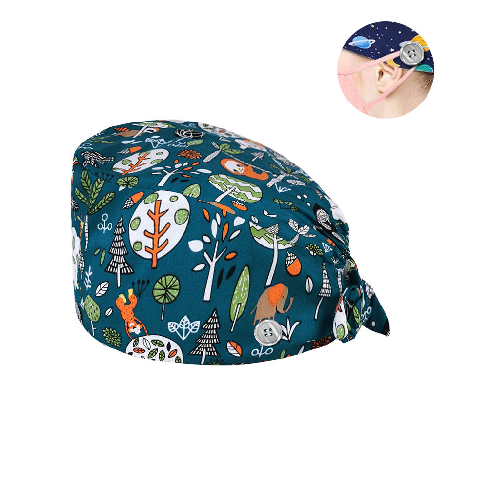 Hc2 k 004 nye knapper unisex kæledyr skønhed arbejde hatte print kasket sundhedstjenester kasket/hatte tilbehør laboratorie arbejds kasket kæledyr kasketter: Hat 12095