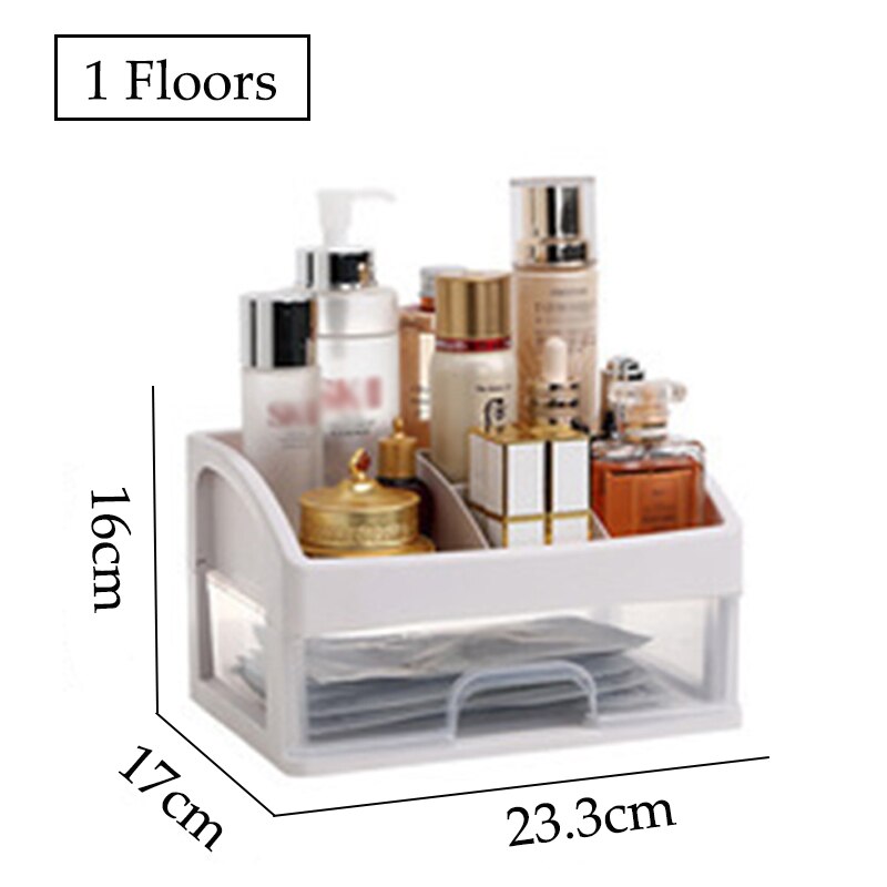 Cosmetic Storage Box Jewelry Container Make Up Case Makeup Brush Holder Transparent Table Drawer Dresser Cosmetic Box 1-3 Floors: s