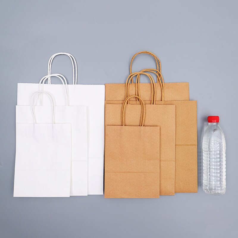 kraft paper bag packaging portable paper bag clothing shopping kraft paper bag supermarket shopping bag 10 pieces