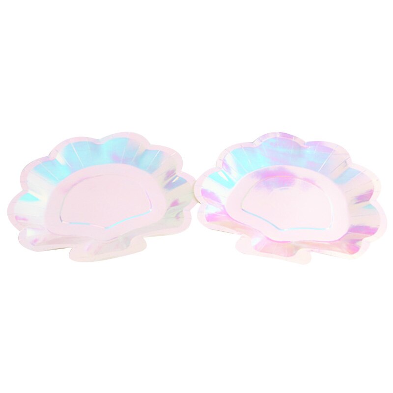 12 stuks iriserende schelp papieren borden feestservies servies zeemeermin thema festival voor babyshower bruiloft feestbenodigdheden