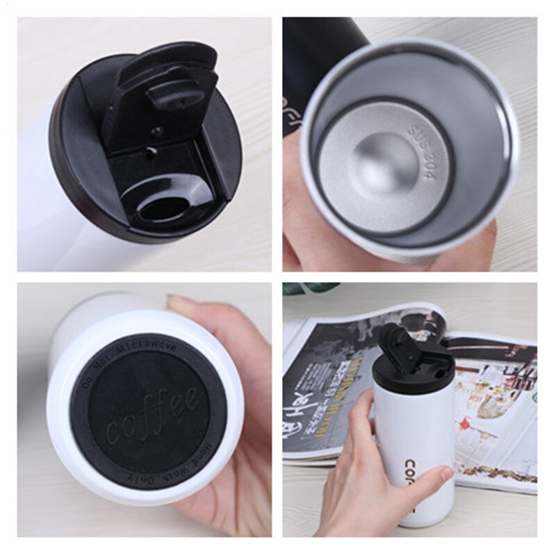 Taza de café de acero inoxidable para hombre, frasco de vacío Simple de Color degradado, a la , para oficina, práctica taza recta, novedad, , 304