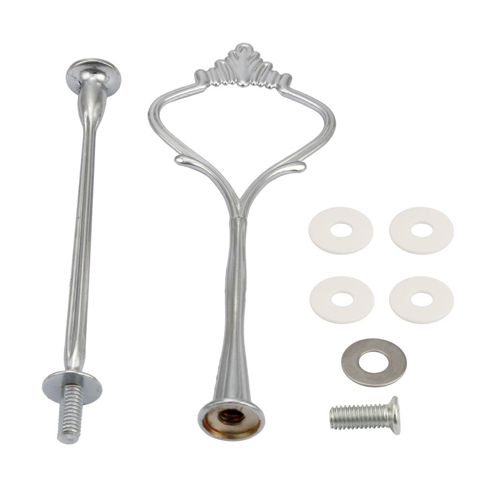 Cake Cupcake Plaat Stand Handvat Hardware Montage Houder Crown 2 Tier Cake Cupcake Plaat Stand Handvat Hardware Montage Houder: SILVER