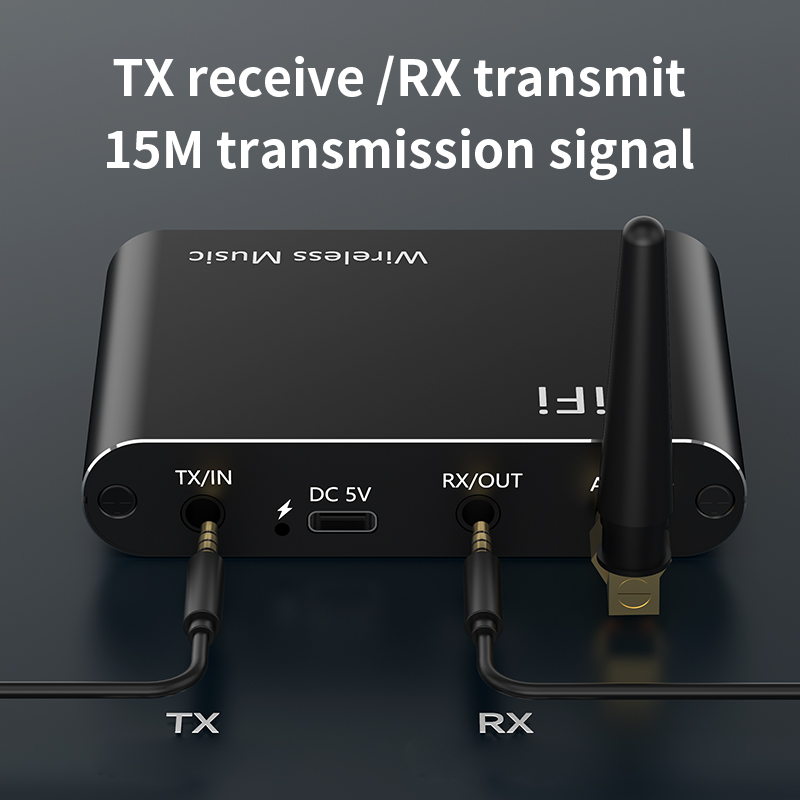 VAORLO Bluetooth 5.4 Audio Sender Empfänger 3,5 mm AUX RCA USB U-Disk DSP Dekodierung EQ HIFI Stereo Surround Musik Wireless Adapter mit Antenne Fernbedienung