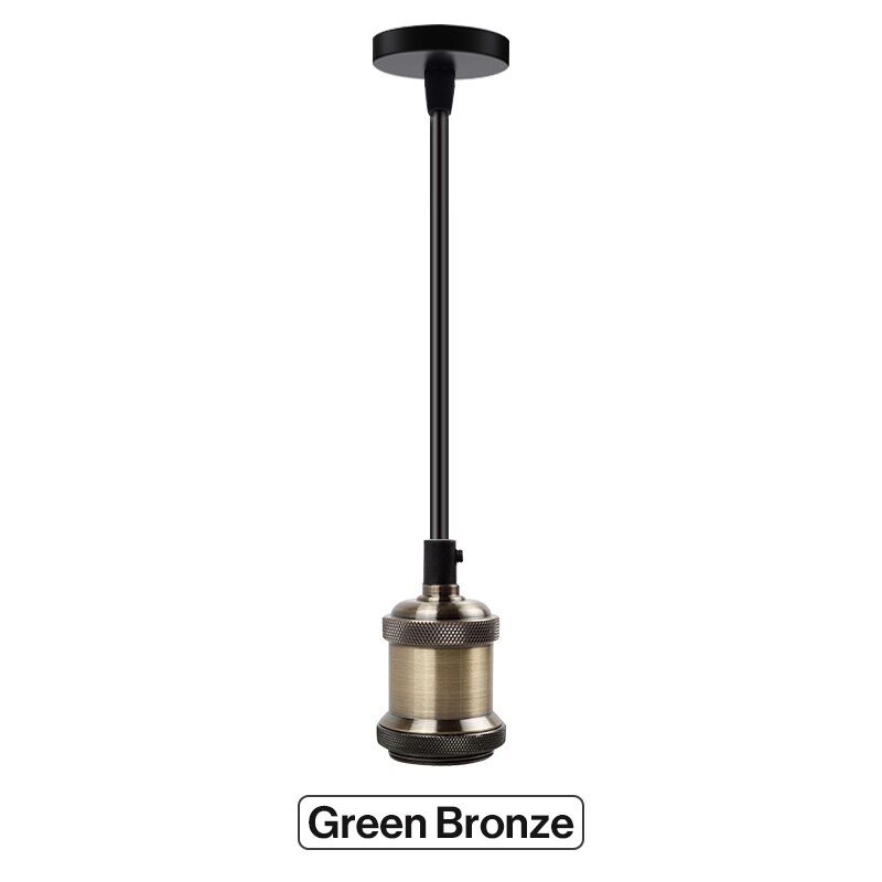 Vintage Edison Lamp E27 Socket Retro Pendant Lights Bulb Socket Screw Base Aluminum Light Industrial Retro Lamp Holder Fitting: Green Bronze Set
